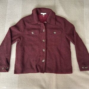 Chelsea and Violet Burgundy Sherpa Jacket